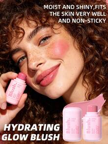 USHAS Hydrating Blush Stick, Multi-Use Blush Cream, 8 Colors Available, Create Natural Radiant Bare-Faced Makeup, Waterproof And Long-Lasting, Suitable For Daily, Party, And Date Makeup - #08 Màu phấn mềm - Xem 5
