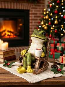 Miniature Frog Garden Statue Gifts Home Decorations Fairy Garden Accessories Outdoor Cute Frog Decor Art Housewarming Gift For Patio, Yard, Lawn Ornament, Cute Animal Ornament, Suitable For Home, Garden, Office Desk Decoration - A - View 8