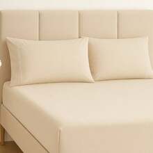 400 Thread Count Premium Bedding Set With Stick Stitch Finish - Straw - View 4