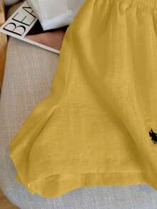 Conjunto informal vintage de 2 piezas, versátil y de moda - Amarillo - Ver 3