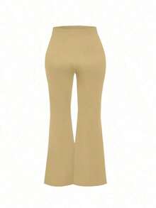 Pantalones acampanados unicolor - Caqui - Ver 2
