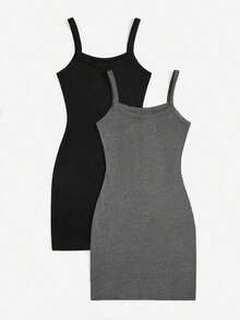 vestidos ajustado de unicolor casuales sin hombros para mujer, aptos para ir al trabajo, exterior, compras - Multicolor 4 - Ver 3