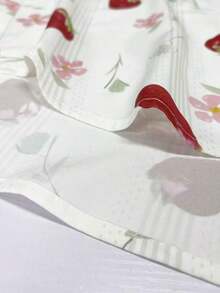 Camisa casual de manga larga con botones delanteros y bordado de frutas - Multicolor - Ver 3