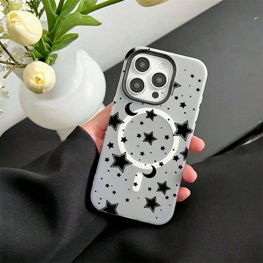 Shockproof Case Compatible With IPhone 16, 14 Pro Max, 16 Plus, Galaxy S23FE, Galaxy S24 Plus, Two-In-One Magnetic Case, Anti-Fall, Silicone, Elegant Design, High Quality, The Best Gift. - 白色的 - 查看 1