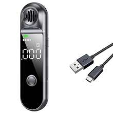 W&O Alcoholímetro de alta precisión mejorado, recargable, portátil y profesional sin contacto para uso personal, detección continua | Mini analizador de alcohol con pantalla LCD, alarma, indicador de 3 colores, estándar de múltiples unidades, resultado de medición rápido, recomendado para uso personal, en el hogar, fiestas y antes de conducir - XJ1100 - Ver 11