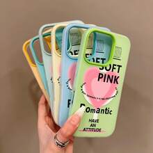 Funda para teléfono - Diseño de corazón rosa con letras, novedad de verano, funda magnética de carga inalámbrica con tacto de gel premium, carcasa resistente a arañazos, unisex, regalo perfecto para familiares y amigos.Adecuado para varios modelos de : 17, 16, 15, 14, 13, 12, 11, Plus, Air, Pro Max. - Blanco - Ver 5