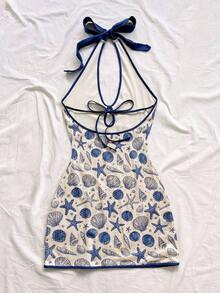 Vestido mini casual para vacaciones, boda en la playa, graduación, brunch, Día de San Patricio, vacaciones de primavera, Pascua, festival de música, elegante bohemio, tropical elegante sin tirantes, hombros descubiertos, espalda descubierta para of - Multicolor 2 - Ver 2