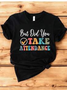 Camiseta de algodón puro para mujer con cuello redondo, diseño minimalista y estampado de letras y anime, cómoda y transpirable, adecuada para el uso diario casual y versátil, que muestra un estilo natural y elegante, imprescindible para fiestas de verano, envío local. Elegante y Práctica para el Verano. - Negro - Ver 1