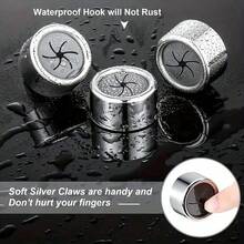 1/3pcs Grey Spiral/Cross Towel Hooks, Creative Adhesive Cloth Clips, Wall-Mounted Towel/Dishcloth Rack, Suitable For Bathroom And Kitchen, Prevent Towel Slipping, Easy To Pull, Bathroom Accessories And Tools - Multicolor - View 8