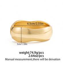 1 Stück auffälliges geometrisches, übertrieben geschwungenes poliertes Harz-Manschettenarmband, luxuriös & elegant, für Hochzeit, Bankett, Urlaub, Party, Lässig, Streetstyle, Frauen, Paare, Feiertag, Geburtstag, vielseitiges Geschenk - Armband - Übersicht 9