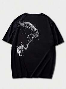 Zrgoth Men's Short Sleeve T-Shirt With Minimalist Dark Portrait Graphic Print, Casual And Versatile Design By K-GLORY JAVN - Mint Green - View 7