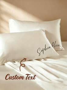 Personalized Embroidered Satin Pillowcases With Customizable Names, Incredibly Soft And Cool To The Touch, They Make An Ideal - Multicolor - View 1
