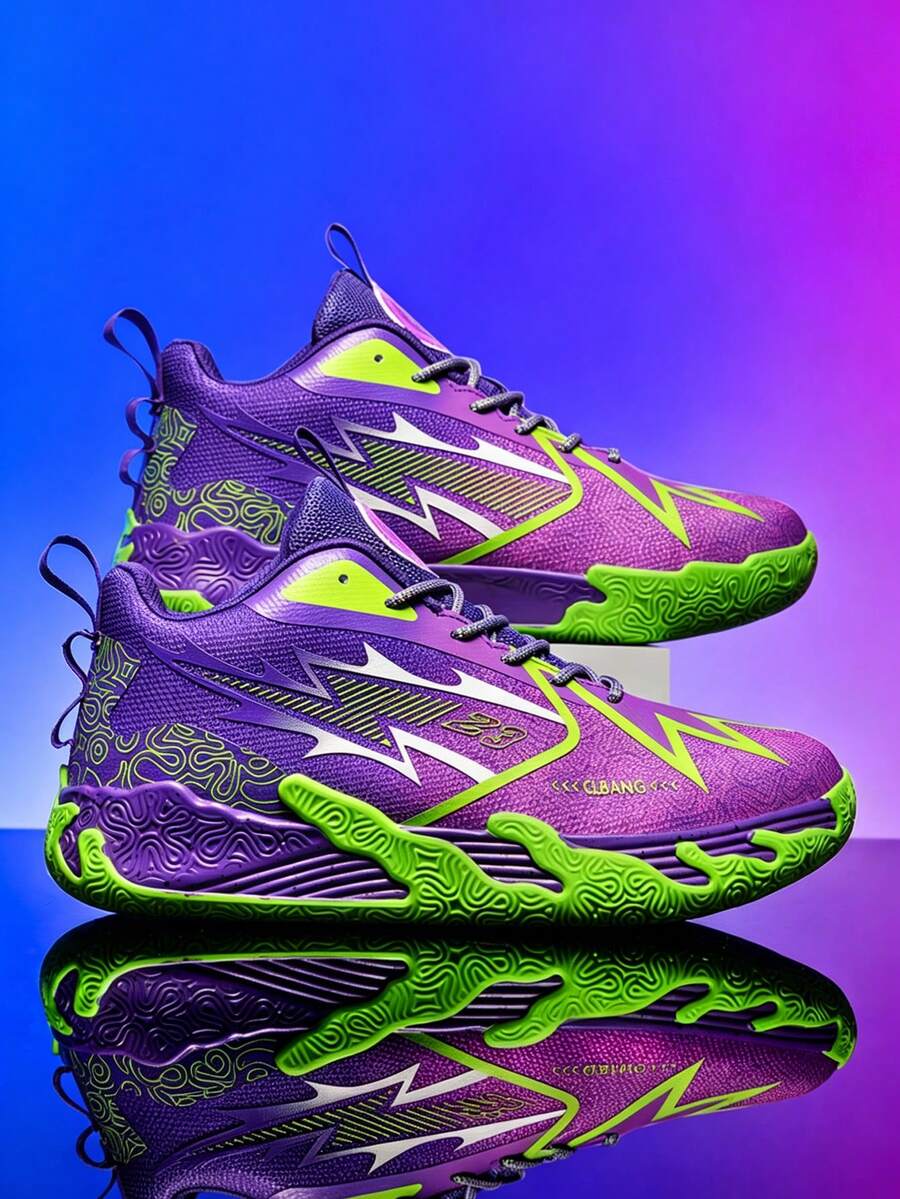 Zapatillas de baloncesto versátiles 2025, zapatos deportivos cómodos y antideslizantes para hombres, zapatos casuales con sonido de fricción, zapatos con suela gruesa para exteriores, zapatos elevadores para dominar la cancha de baloncesto y la pista de juego, (Patrón asimétrico)
