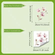 1pc Luxury Pink & Gold Floral Toilet Sticker | Soft Pink Lily Design, Elegant Home Decor Sticker - Multicolor - View 6