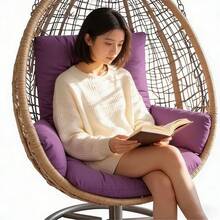 1PC Multi-Functional Rocking Chair Cushion, Suitable For Chairs, Hanging Baskets And Recliners. Seat Pad Egg Shaped Hammock Base Pillow Suspended Basket Rest, Suspended Seating Comfort, Egg Shaped Pillow, Hammock Base Cushion, Contemporary Pillow Style, Egg Shaped Design, Durable Stitching - Multicolor - View 7