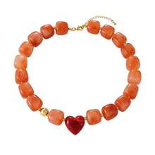 1pc Dopamine Summer Fashion Colorful Resin Geometric Heart Beads And Copper Beads Necklace, Perfect For Vacation, Outings, Beach Parties And Daily Summer Wear. Y2K Style Elegant Women's Jewelry, Jewelry Necklace, Heart Jewelry - Perfect Gift For Friends And Sisters. Vacation Season - Geometric Cube Beaded Necklace - View 20