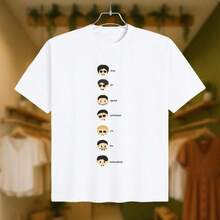 Chibi Bangtan Boys Women Casual T Shirt - Cartoon Cute Icon Print Short Sleeve Shirt - Arirang World Tour 2026 Summer Basic Top  And Adorable T Shirt Best Gift For Army Fans -  MerchRopa Hombre Cosas Para Hombre Ropa De Mujer Women Clothing Casual Blusas Bonito - Blanco - Ver 8