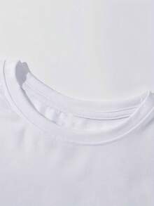 Camiseta de manga corta para mujer con estampado de puntos y número 11:11 - Blusa casual de cuello redondo, atuendo casual de primavera, verano y otoño, ajuste de elasticidad media, top de manga corta con puntos 11:11 para atuendos casuales y para usar en capas - Blanco - Ver 5