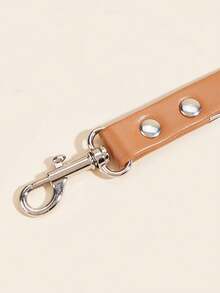 Um acessório simples e elegante em PU para cães e gatos de estimação, adequado para animais de pequeno porte, ideal para passeios ao ar livre (não adequado para cães de grande porte). - Castanho - Ver 7
