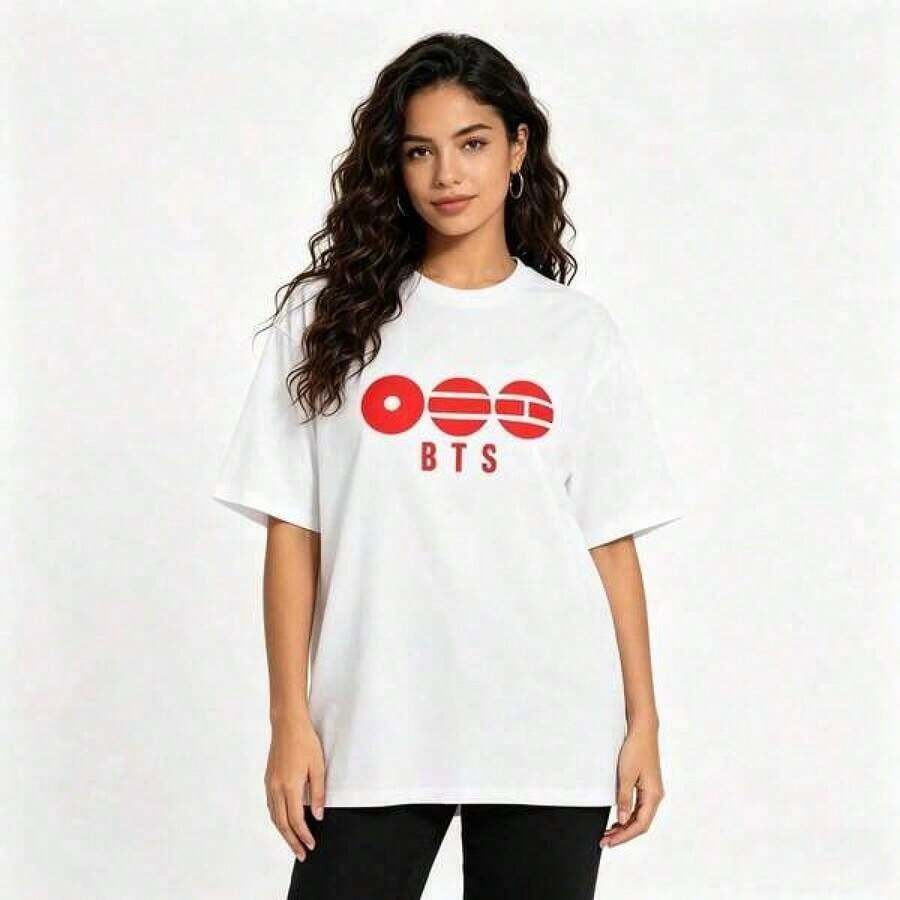 2026 World Tour We Are Back Support T-Shirt, Essential Pure Cotton Everyday T-Shirt, Basic Loose Short Sleeve Style For Women And Teens, Skin-Friendly Material For Daily Commuting, Street Leisure, College Life, Dates, Parties, Vacations, And Travel. Y2K Style Activewear, Crew Neck, 100% Cotton, Soft Fabric, Short Sleeve. - 白色的 - 查看 1