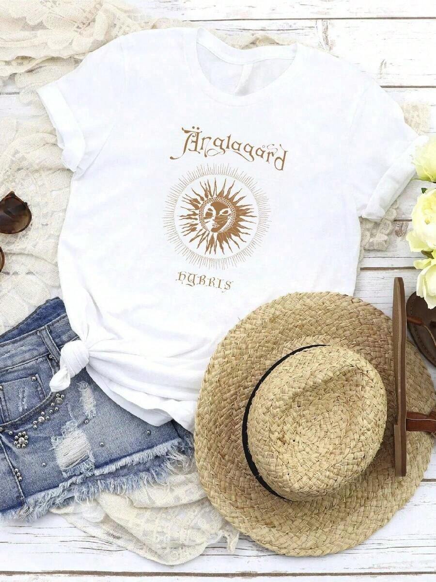 Women's T-Shirt With New DTG/DTF Print - Anglagard - Hybris - Sizes S, M, L, XL, 2-3-4-5-6-7XL, Cool Summer T-Shirt, Unisex Style - 白色 - 查看 1