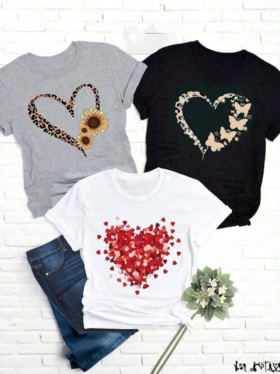 1 Pack playeras estampadasconjunto 1 piezas  tshirt graficos atractivos diseño moderno muyer Letras  Casual diario casa - Blanco - Ver 1