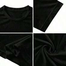 1 Piece Casual Fashion For Men And Women! New! Women's Summer Short Sleeve T-Shirt, Ideal For Casual Hawaiian Aloha Vacations. Versatile, Easy To Match, Suitable For Everyday Wear, Streetwear, Vacation Outfits, And Weekend Outfits. - 黑色 - 查看 2