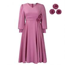Women Midi Dresses - Dusty Pink - View 4