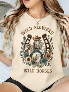 Camisetas estampadas de cuello redondo para verano (los pantalones son solo sugerencias de estilo) son holgadas y no realzan la figura, y el tejido es delgado y no abulta. Confeccionado con telas suaves, transpirables y amigables con la piel, ofrece comodidad en la parte superior del cuerpo y evita la sensación de sudoración, con un diseño de estampado clásico y sencillo, adecuado para el uso diario, ir de compras y para el tiempo libre, con los mismos modelos básicos y versátiles para hombres y mujeres, muy adecuado para ocasiones como el Día del Trabajo y el Día de la Independencia de México, y fácil de usar durante todo el año. - Beis - Ver 1