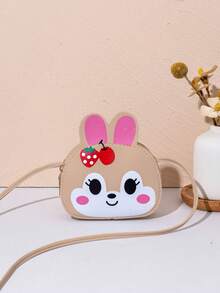 1 chiếc túi đeo chéo mini dễ thương cho bé gái, túi nhỏ in hình thỏ và quả anh đào dễ thương, ví đựng tiền xu nhỏ, ví đựng đồ ăn nhẹ, túi đeo chéo du lịch dùng hàng ngày. - Nhiều màu - Xem 17