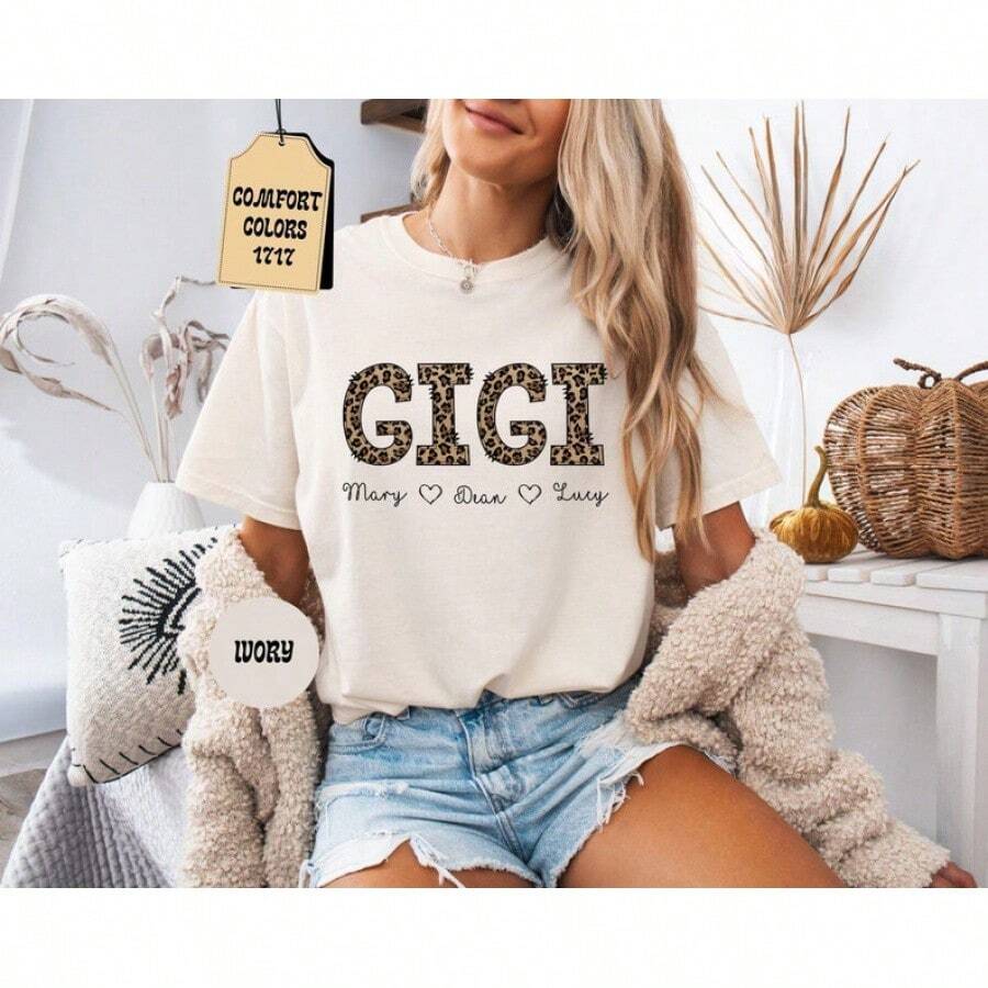 Camisa de Leopardo de, Regalo Personalizado para Abuela - Blanco - Ver 1