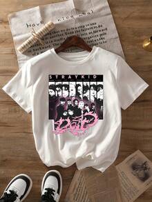 Camiseta estilo vintage con estampado "Do It" y diseño de gato callejero, de manga corta y cuello redondo, ideal para primavera y verano, ropa de mujer. - Blanco - View 8