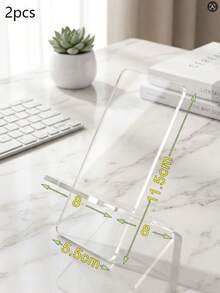 1-2pcs Transparent Acrylic Phone Stand, Thickened Desktop Holder, Universal Portable Display Rack, Suitable For Smartphones And Small Tablets - Transparent Bracket - View 13