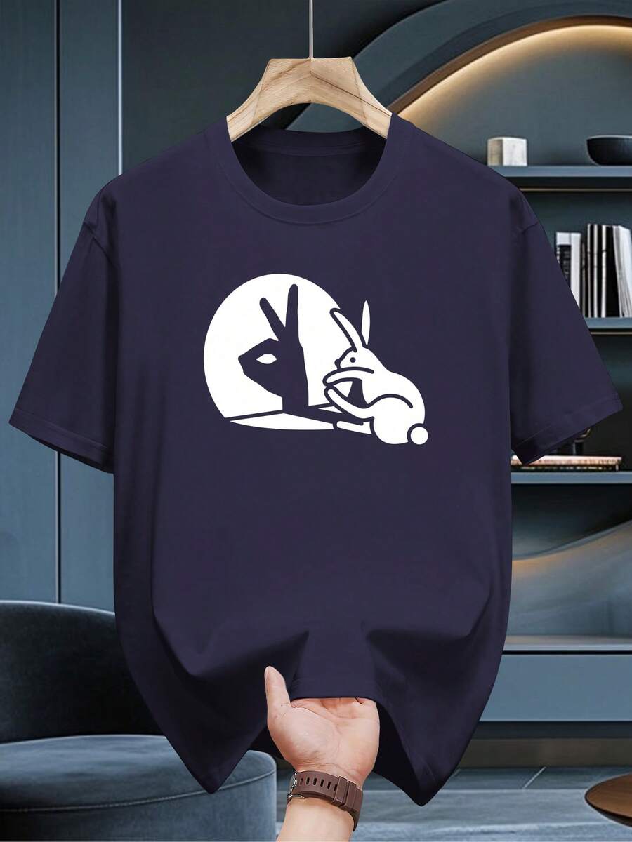 Limited Edition 200G, Pure Cotton Short Sleeve T-Shirt, Casual And Versatile Style, Lightweight Cotton - 藍色 - 查看 1