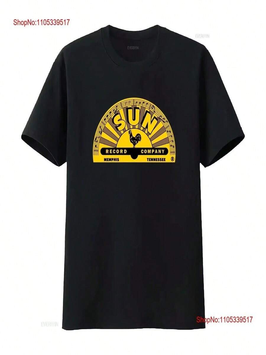 Camiseta de mujer con logo de Sun Records Memphis, talla XXXX Large, color negro, estilo retro, tejido lavado, transpirable, ropa de dise?ador, estampado, versátil. - Negro - Ver 1
