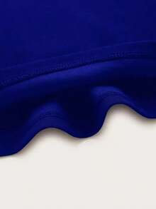 Top unicolor con diseño fruncido - azul real - Ver 3