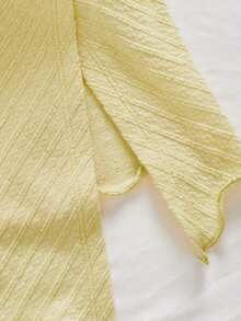 Top de tubo plisada de estilo elegante, romántico y elegante para uso diario, de color amarillo, adecuada para fiestas, vacaciones en la playa, vuelta al colegio, citas románticas, temporada de bodas, cumpleaños, Pascua, primavera/verano - Amarillo - Ver 5