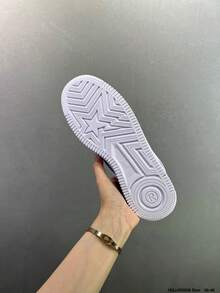 Giày thể thao A Bathing Ape Bape Casual Skate, giày sneaker bóng bẩy với logo ngôi sao phối màu tương phản, thiết kế cá mập trắng và xanh dương dành cho nam và nữ. - Cá mập trắng - Xem 7
