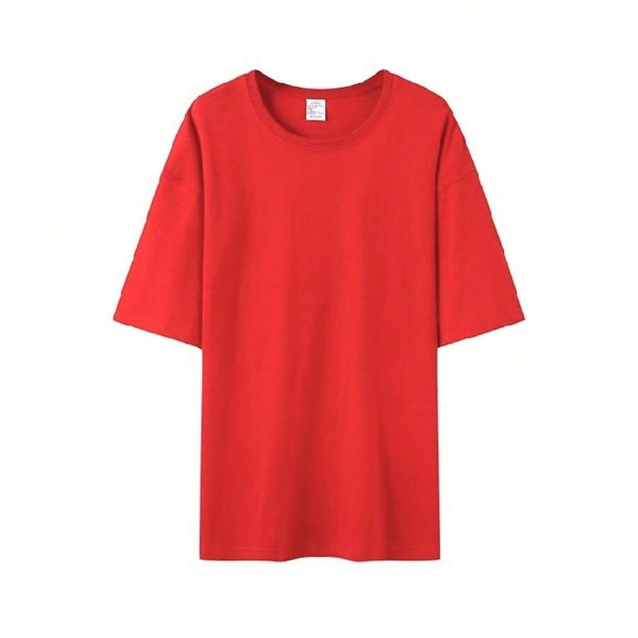 Women's Casual Printed T-Shirt, Short Sleeves, Round Neck, Spring/Summer Urban Fashion Unisex T-Shirt. WHZ8 - 紅色 - 查看 1