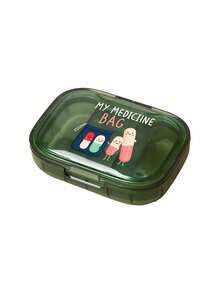 Cute Pill Pattern & "Let's Medicate" Printed Medical Bag, Portable Minimalist Pill Storage Box With 3 Compartments, Waterproof & Moisture-Proof Pill Container Suitable For Travel, Home, Office And More To Store Medicines, Rings And Other Small Items - Multicolor - View 15