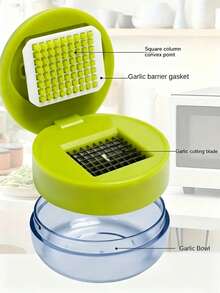 1pc Manual Mini Garlic Press And Chopping Board, Garlic Press, Garlic Squeezer, Garlic Crusher, Manual Garlic Grinder, Plastic And Garlic Clove Press, Spice Grinder, Garlic Press, Kitchen Utensils, Kitchen, Kitchen Accessories, Cooking Kitchen Accessories, Stainless Steel Garlic Press, Garlic Chopper, Mini Garlic Chopper, Kitchen Decor, Kitchen Accessories, Kitchen Supplies, Home Accessories, Kitchen Storage Supplies, Camping Essentials, Camping Essentials, Holiday Essentials - Multicolor - View 3