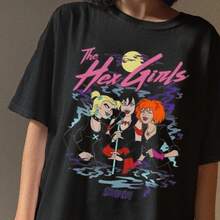 The Hex Girls T-Shirt: Vintage Y2K Unisex Graphic Teeblusas para mujer playeras de mujer vestidos casuales para mujer y2k playeras deportivas para mujer verano camisetas ropa de mujer Fashion Perfect For Daily - Negro - Ver 1