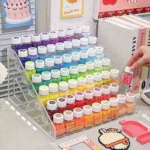 1pc Fuse Beads Storage Rack, Fuse Beads Bottle Organizer Stand, Countertop / Wall-Mounted Fuse Beads Jars Display Holder, Multifunctional Storage Shelf For Glasses, Makeup, Nail Polish, Mini Pop Figures - Transparent - View 2