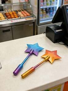 2D/3D Printed Magic Wand Shaped Contactless Payment Card Holder, Contactless Payment Magic Wand, Starlight Magic Wand, Magical Star Magic Wand Contactless Payment Card Holder, Suitable For Various Contactless Payment Scenarios - Multicolor - View 5