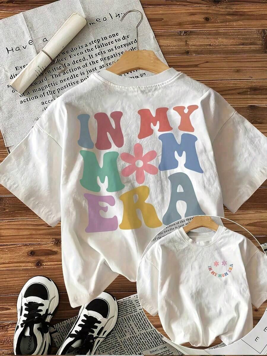 New 2026 Summer T-Shirts For Women, Casual Summer Style, With Simple English Print, Round Neck, Short Sleeve, White T-Shirt, Elegant And Versatile, Suitable For Daily Wear - Unisex Loose Cotton T-Shirt With Short Sleeves And Round Neck, Urban Vintage Style. - 白色 - 查看 1