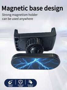 360° Adjustable Magnetic Phone Holder, Gym Fitness Equipment Accessory, Clip Or Round Disc Design, Workout Equipment - Black - View 5