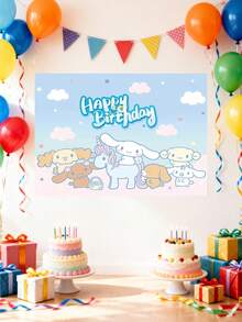 Bộ phông nền sinh nhật chủ đề các nhân vật Sanrio, gồm 6 thiết kế ngộ nghĩnh của My Melody, Kuromi, Cinnamoroll và Hello Kitty với họa tiết pastel, dòng chữ "Chúc mừng sinh nhật" và những khung cảnh mộng mơ. Được làm từ chất liệu vải nhẹ, chống nhăn với hình ảnh in sắc nét, độ phân giải cao, phông nền này sẽ tạo thêm tính thẩm mỹ vui tươi và hài hòa cho các buổi tiệc sinh nhật, chụp ảnh và các sự kiện theo chủ đề. - Nhiều kiểu dáng - Xem 10