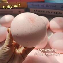 1pc. Random Color Dessert Ball Stress Relief Toy - Cute Style Anxiety Relief Desk Toy , Cheese Squishy, Squishy Dumpling, Fidget, Squishy - Dessert Ball Stress Relief Toy - View 4