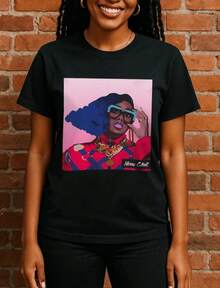1 Streetwear Style T-Shirt, Unisex, Y2K Style, King Of Pop, Printed T-Shirts, Plus Size T-Shirts, Jackson, Christmas Gift, For Children, 180g, 100% Cotton. - 黑色 4 - 查看 1