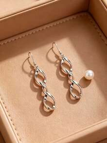 1 Paar minimalistische Spiral-Metall-Ohrringe im Y2K-Stil für Damen, modisches Accessoire für Urlaub, Geburtstag, Date, Abschlussball, Party, Ferien, Shopping und tägliches Pendeln - Spiral - Übersicht 7